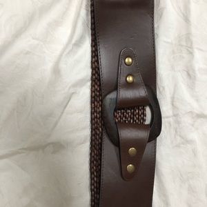 Leather and wood belt